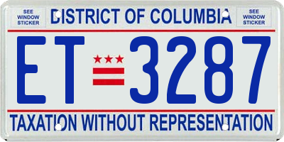 DC license plate ET3287