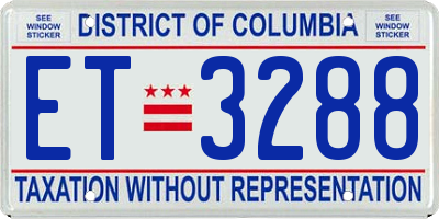 DC license plate ET3288