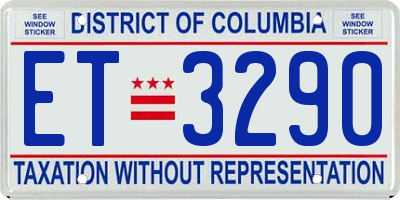DC license plate ET3290