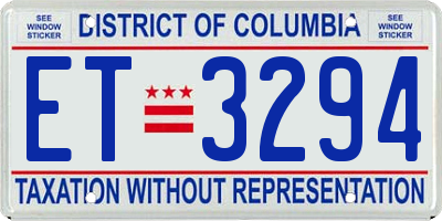 DC license plate ET3294
