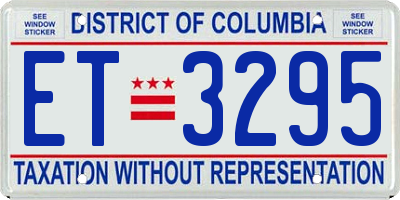 DC license plate ET3295