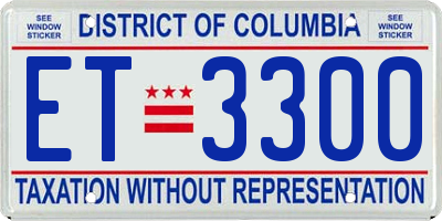 DC license plate ET3300