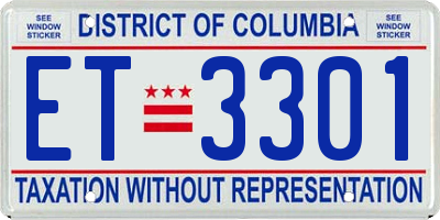 DC license plate ET3301