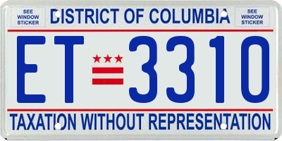 DC license plate ET3310
