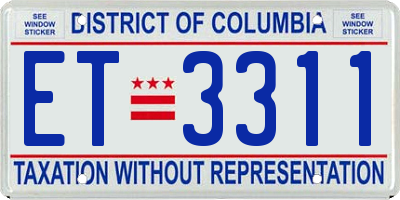 DC license plate ET3311