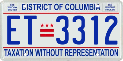 DC license plate ET3312