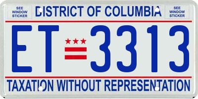 DC license plate ET3313