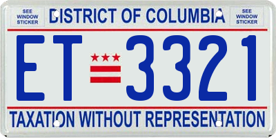 DC license plate ET3321