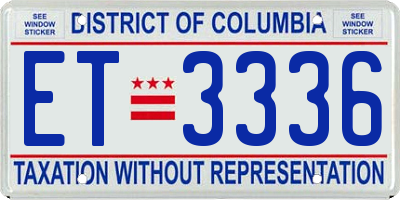DC license plate ET3336