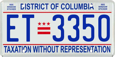 DC license plate ET3350