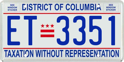 DC license plate ET3351