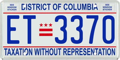DC license plate ET3370