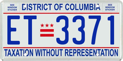DC license plate ET3371