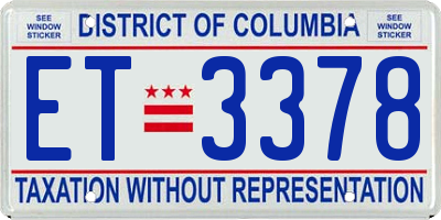 DC license plate ET3378