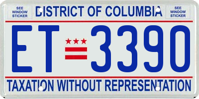 DC license plate ET3390