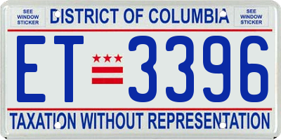 DC license plate ET3396