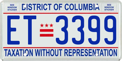 DC license plate ET3399