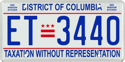 DC license plate ET3440