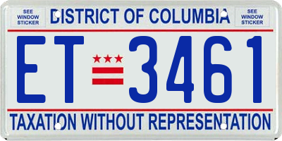 DC license plate ET3461