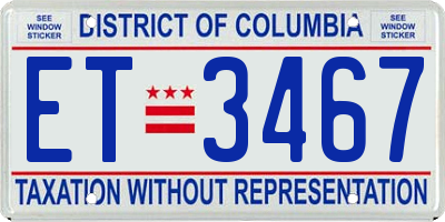DC license plate ET3467