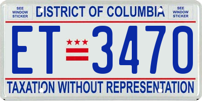 DC license plate ET3470