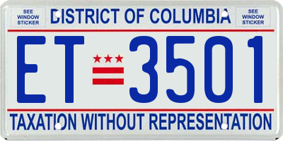 DC license plate ET3501