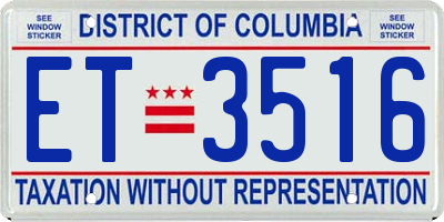 DC license plate ET3516