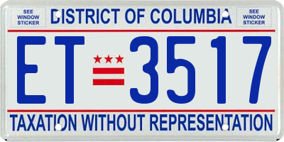 DC license plate ET3517