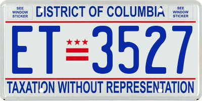 DC license plate ET3527