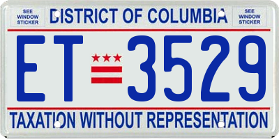 DC license plate ET3529