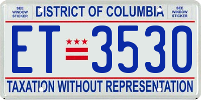 DC license plate ET3530