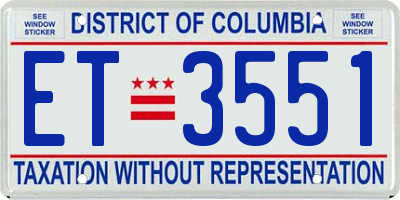 DC license plate ET3551