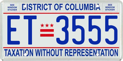 DC license plate ET3555