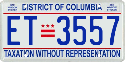 DC license plate ET3557