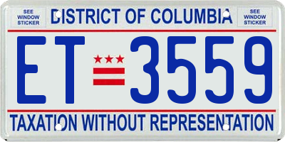 DC license plate ET3559