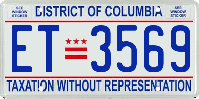 DC license plate ET3569
