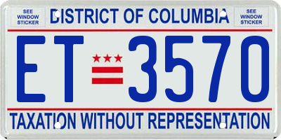 DC license plate ET3570