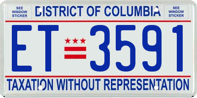 DC license plate ET3591