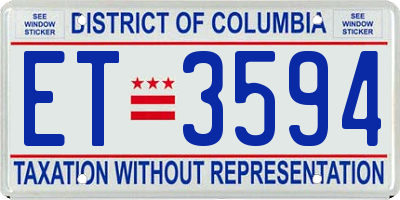 DC license plate ET3594