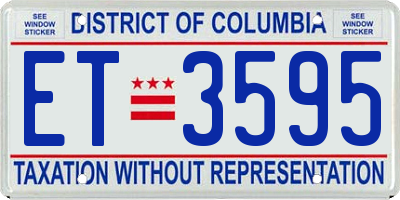 DC license plate ET3595