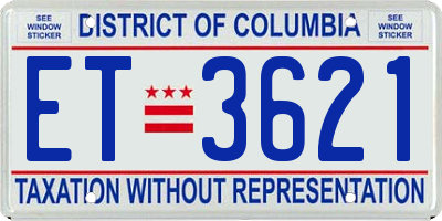 DC license plate ET3621