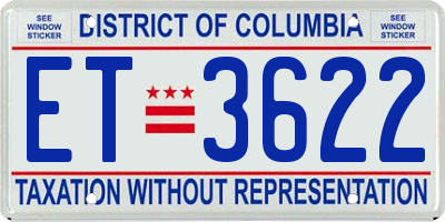 DC license plate ET3622