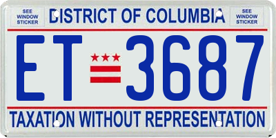 DC license plate ET3687