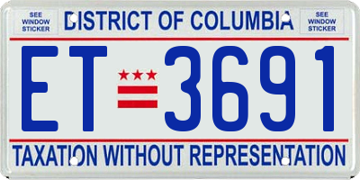 DC license plate ET3691