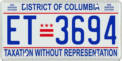 DC license plate ET3694