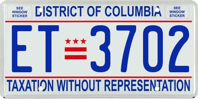 DC license plate ET3702