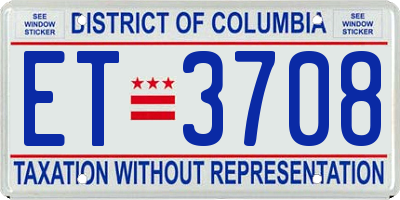 DC license plate ET3708