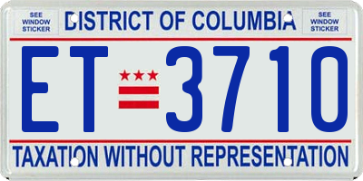 DC license plate ET3710