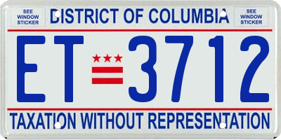 DC license plate ET3712