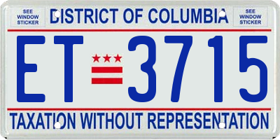 DC license plate ET3715